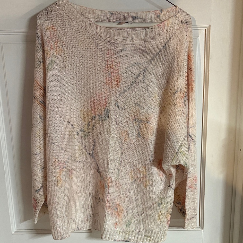 Sioni Women's Sweater in Cream with Subtle Floral Design